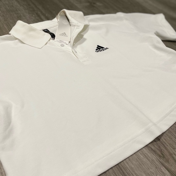 Adidas White Polo Crop Top - Picture 2 of 8